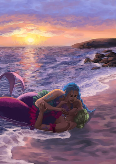 Fanart of Nori and Elena from Barbie's Mermaidia