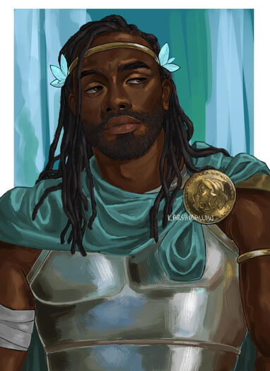 Bust portrait of Supergiant Hades' Patroclus.